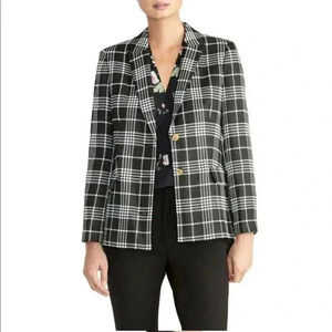 ✨EUC✨ Rachel Roy Black & White Plaid Blazer Sz 4​​